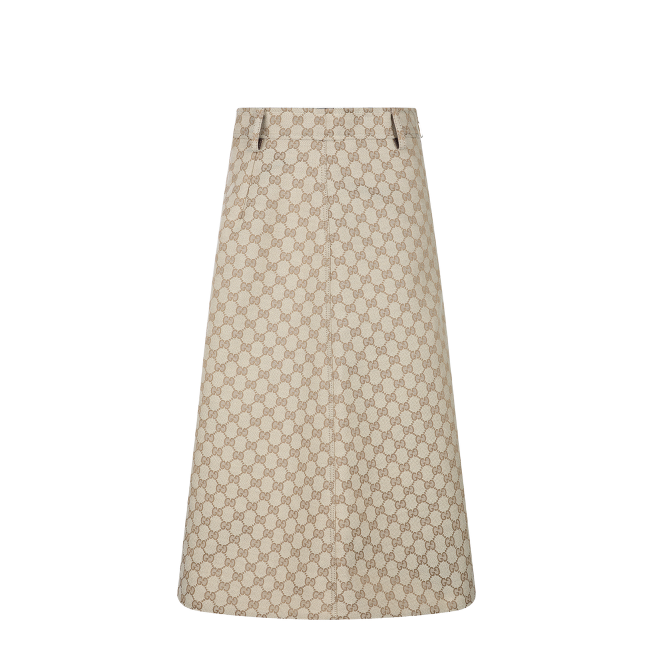 Cotton Canvas Fabric Skirt in Sand - Image 1