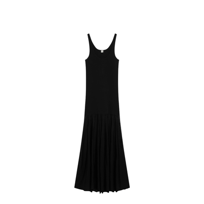 Black Long Dress In Viscose Knit - Image 1