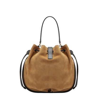 Hug Medium Velvet Bucket Bag - Natural - Image 2