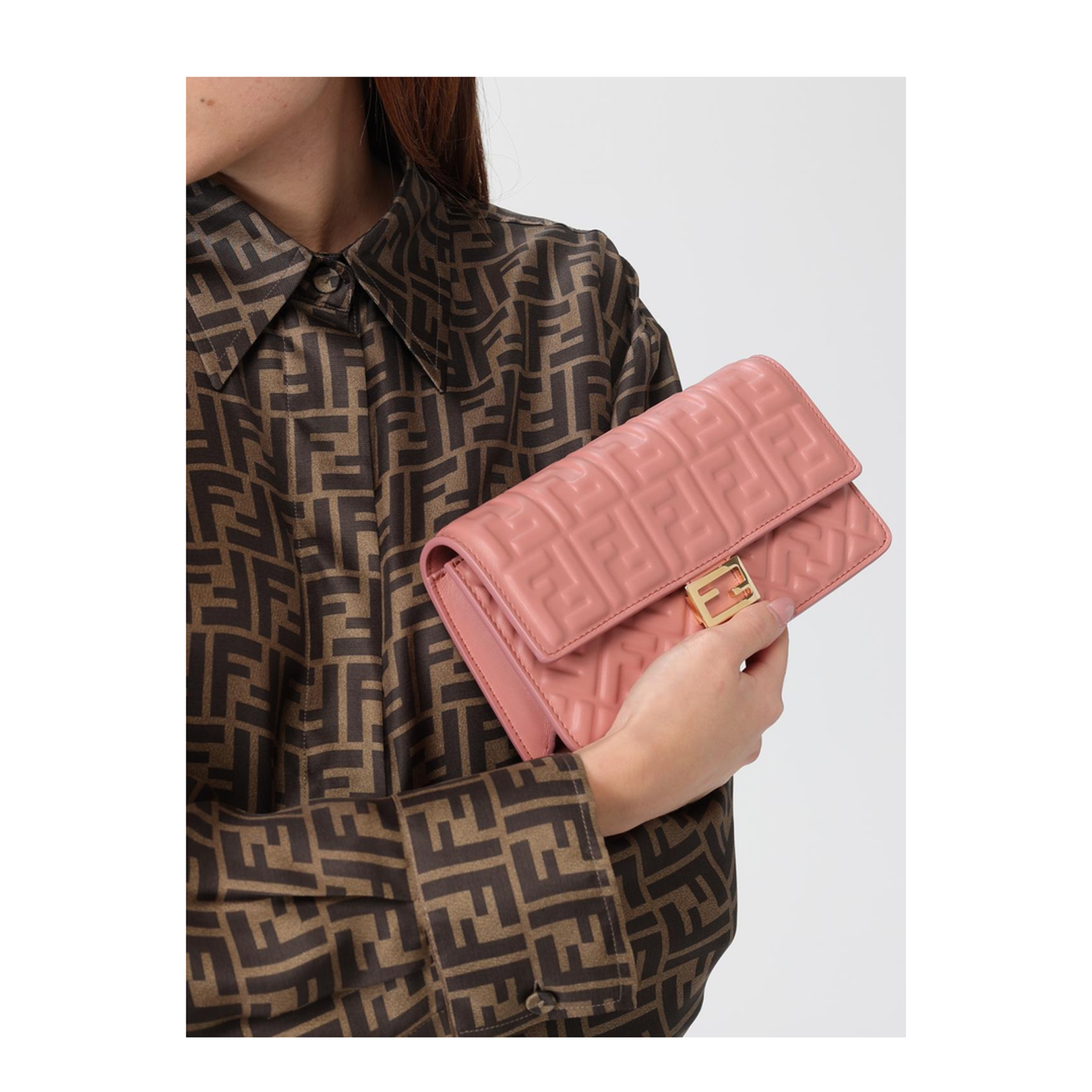 Baguette Leather Shoulder Bags - Pink - Image 2