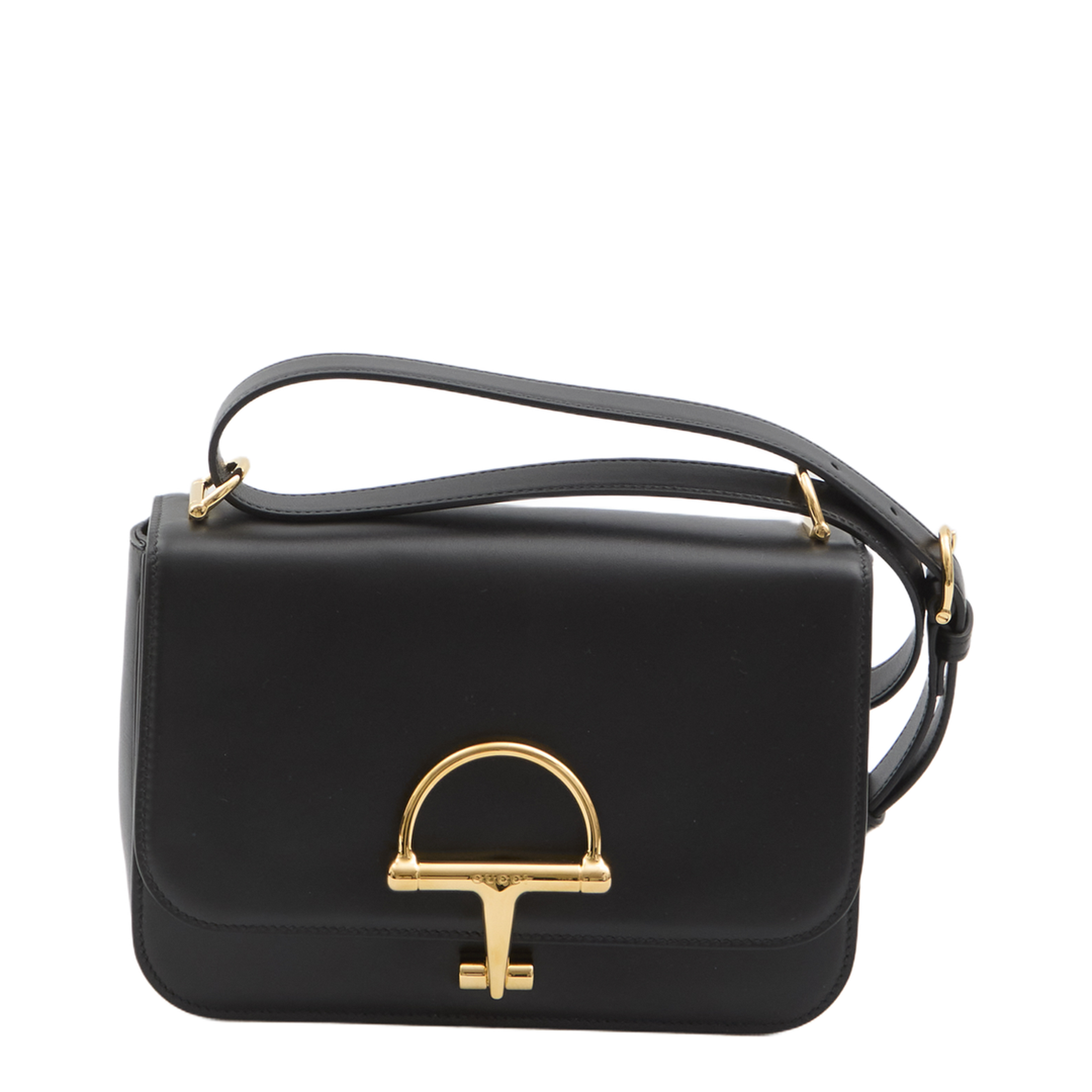 Siena Small Shoulder Bag in Black Leather - Image 1