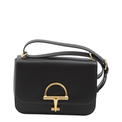 Siena Small Shoulder Bag in Black Leather - Image 1