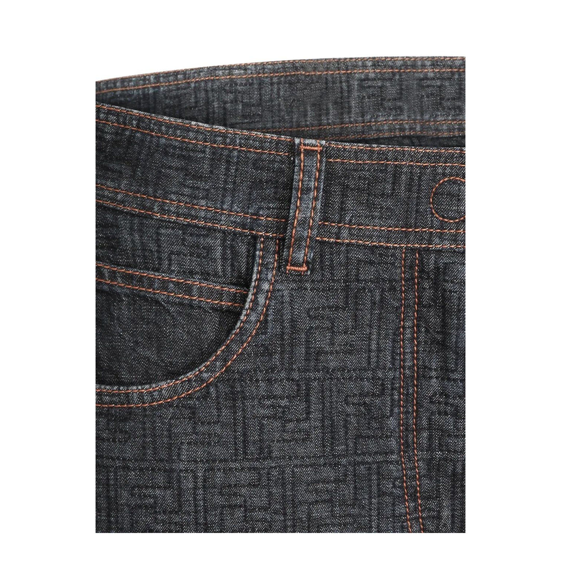 Flared Midi Denim Skirt with All-Over Quilted Motif - Image 3