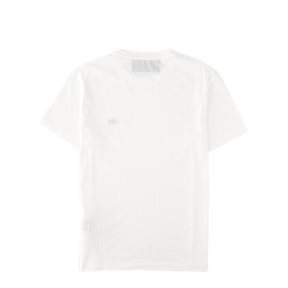 White Cotton T-Shirt With Vlogo Embroidery - Image 2