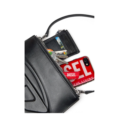 1DR Twin Calf Leather Shoulder Bag - Black - Image 5