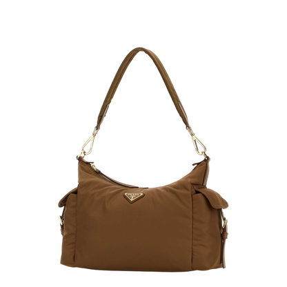 Explore Large Re-Nylon and Leather Shoulder Bag - Brandy - Image 4