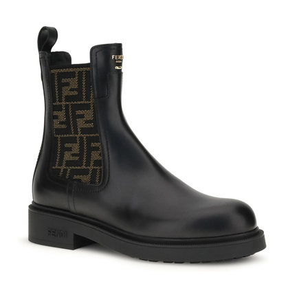 FF Leather and Fabric Ankle Boots - Image 2