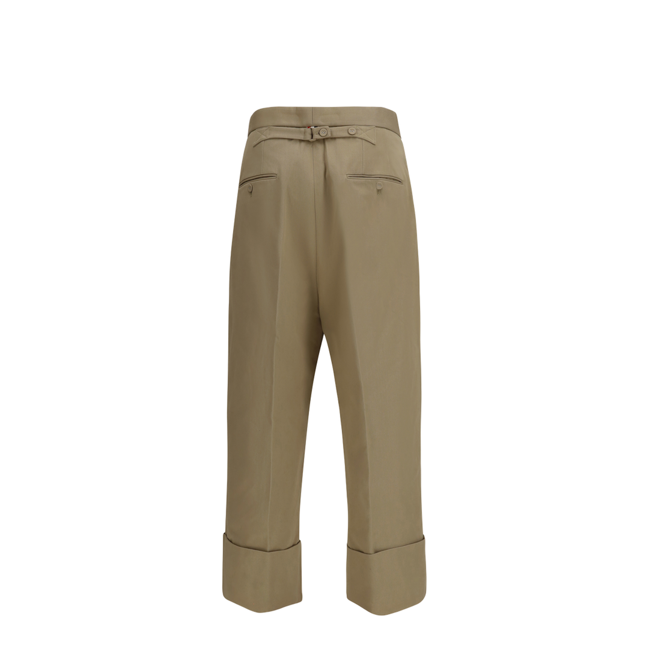 Cotton Gabardine Pants with Double Pleats - Image 2