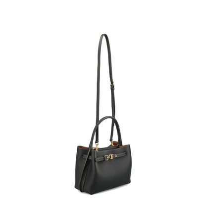 T Timeless Mini Calfskin Leather Top-Handle Bag - Black - Image 3