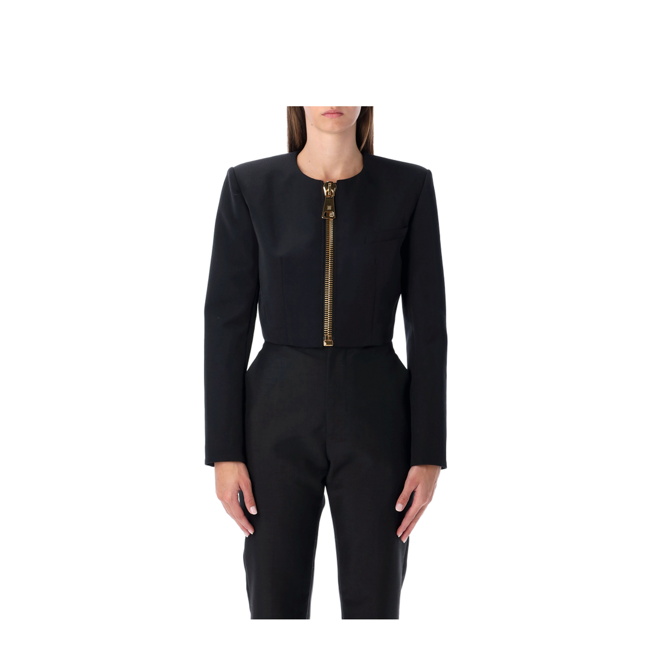 Cropped Jacket Wool Black - Image 1