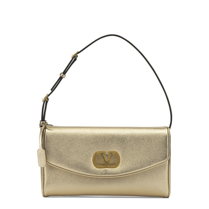 DeVain Small Laminated Nappa Leather Shoulder Bags - Gold - Image 1