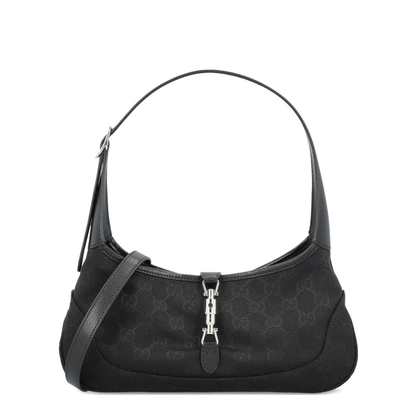 Jackie Slim Medium Canvas Shoulder Bag - Black - Image 1