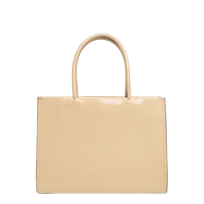 Cream Synthetic Leather Ella Bio Small Shopping Bag - Image 2