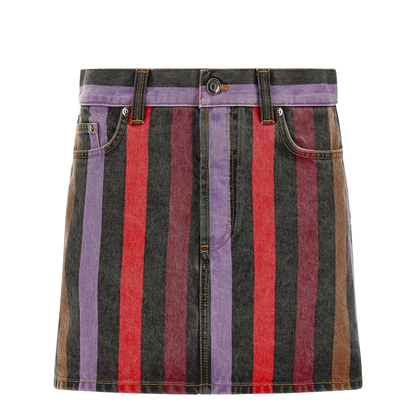 Striped Denim Skirt - Image 1