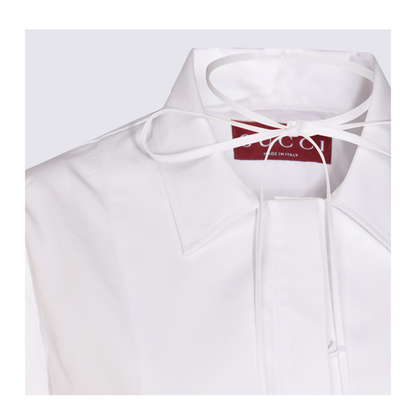 Cotton Poplin Shirt with Horsebit in White - Image 8