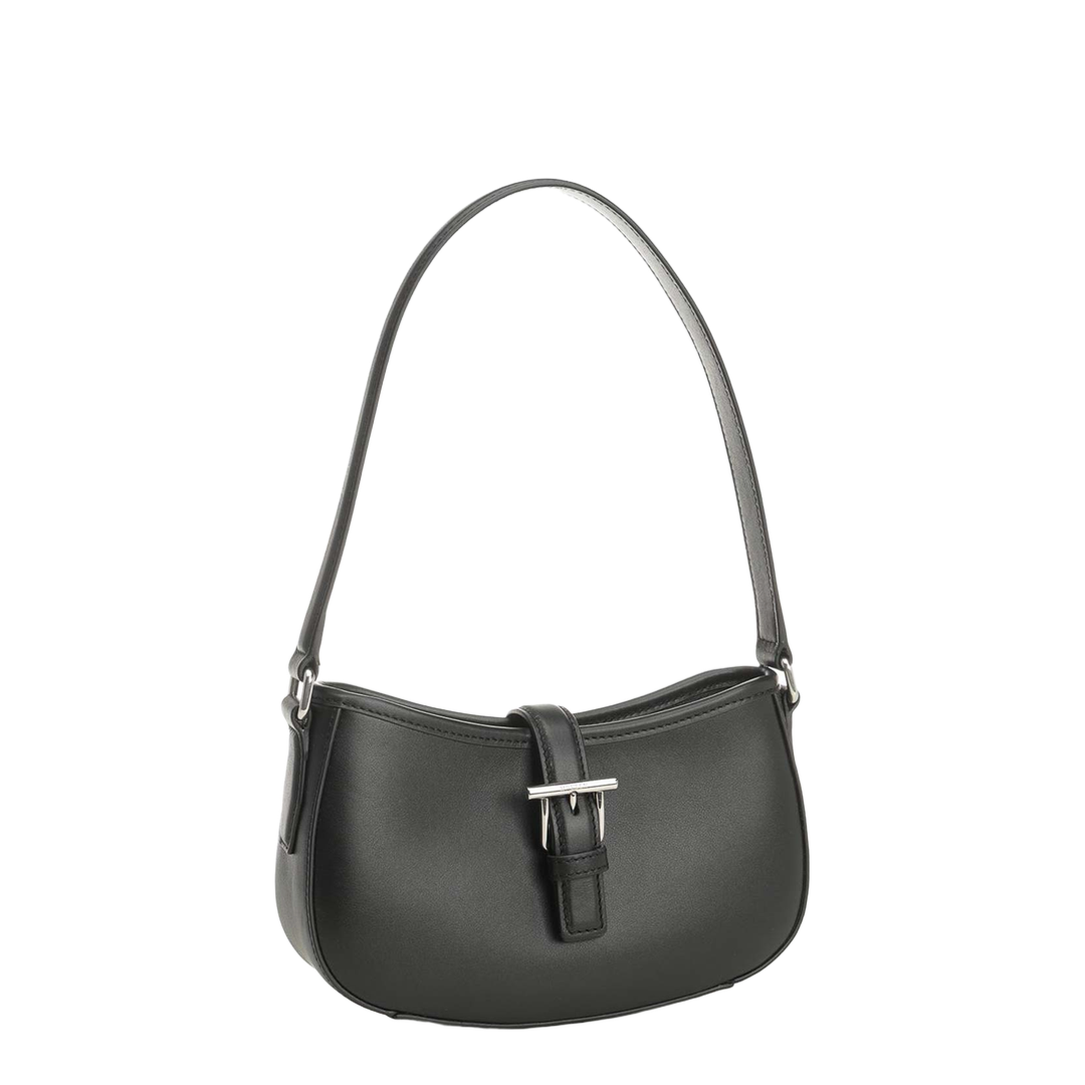 Black Leather Mini Shoulder Bag - Image 2