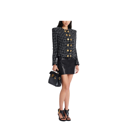 Women's Jacket Grid Pattern - Image 5