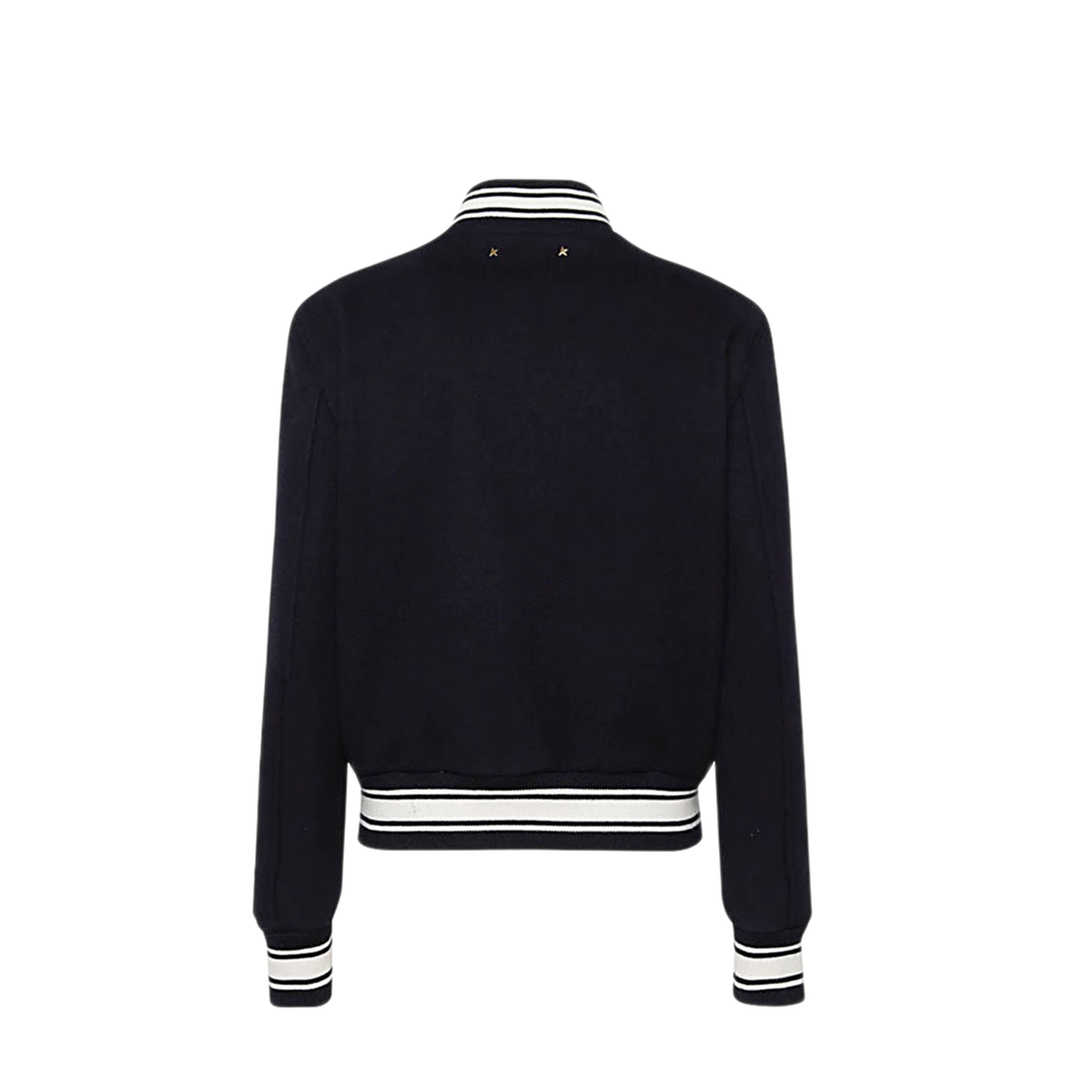 Black Virgin Wool Embroidered-Logo Bomber Jacket - Image 2