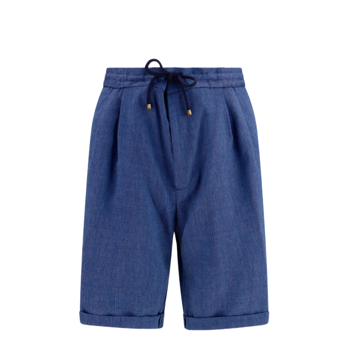 Linen And Virgin Wool Chevron Bermuda Shorts - Image 1