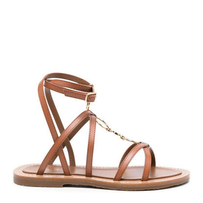 Lympia Sandals with Decorative Straps in Brown - Image 1