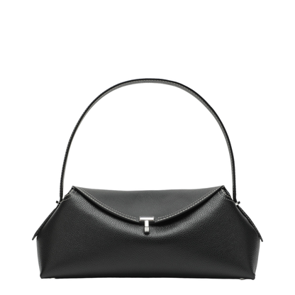 T-lock Bag in Black Grained Leather - Image 1