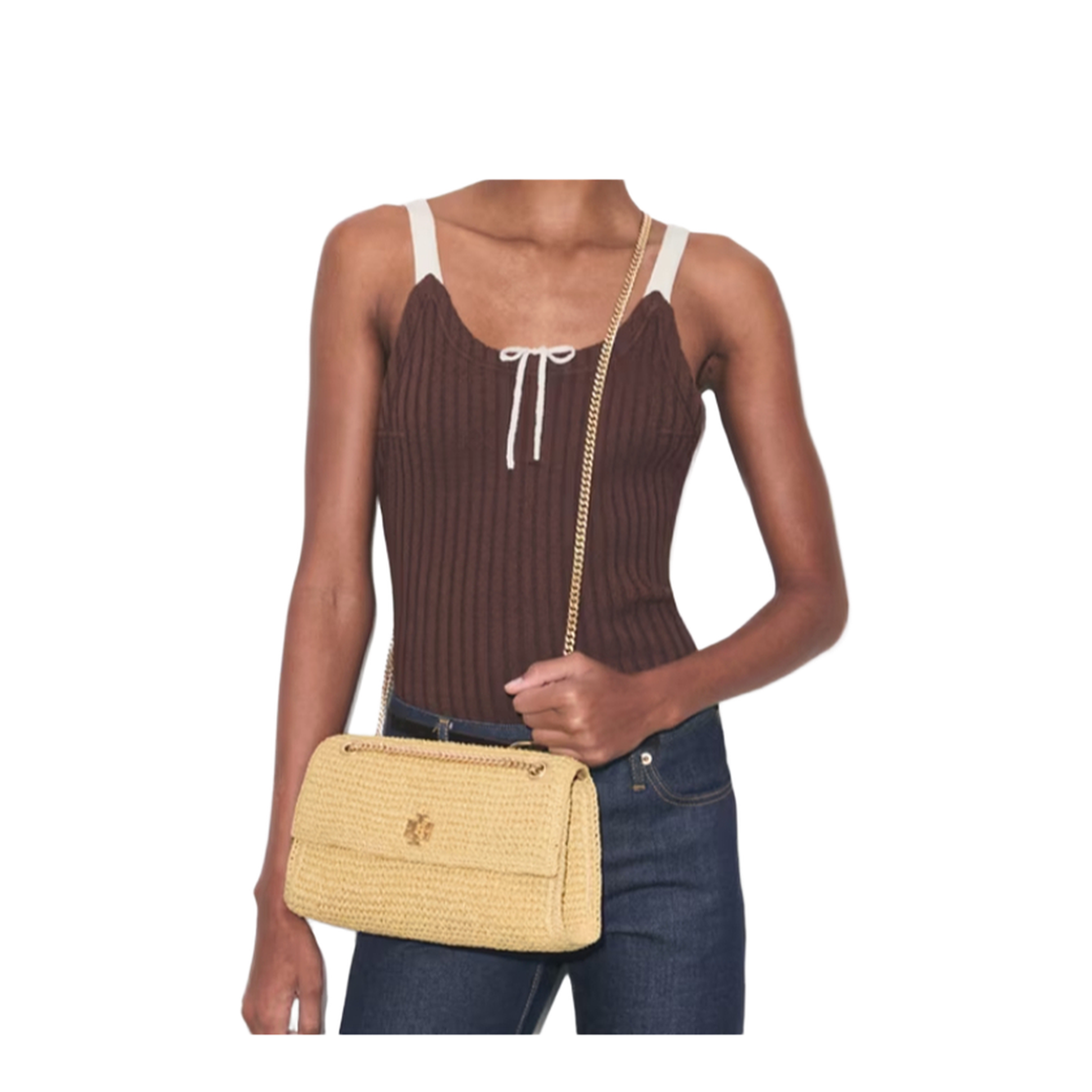 Kira Small Raffia Shoulder Bag - Natural - Image 5
