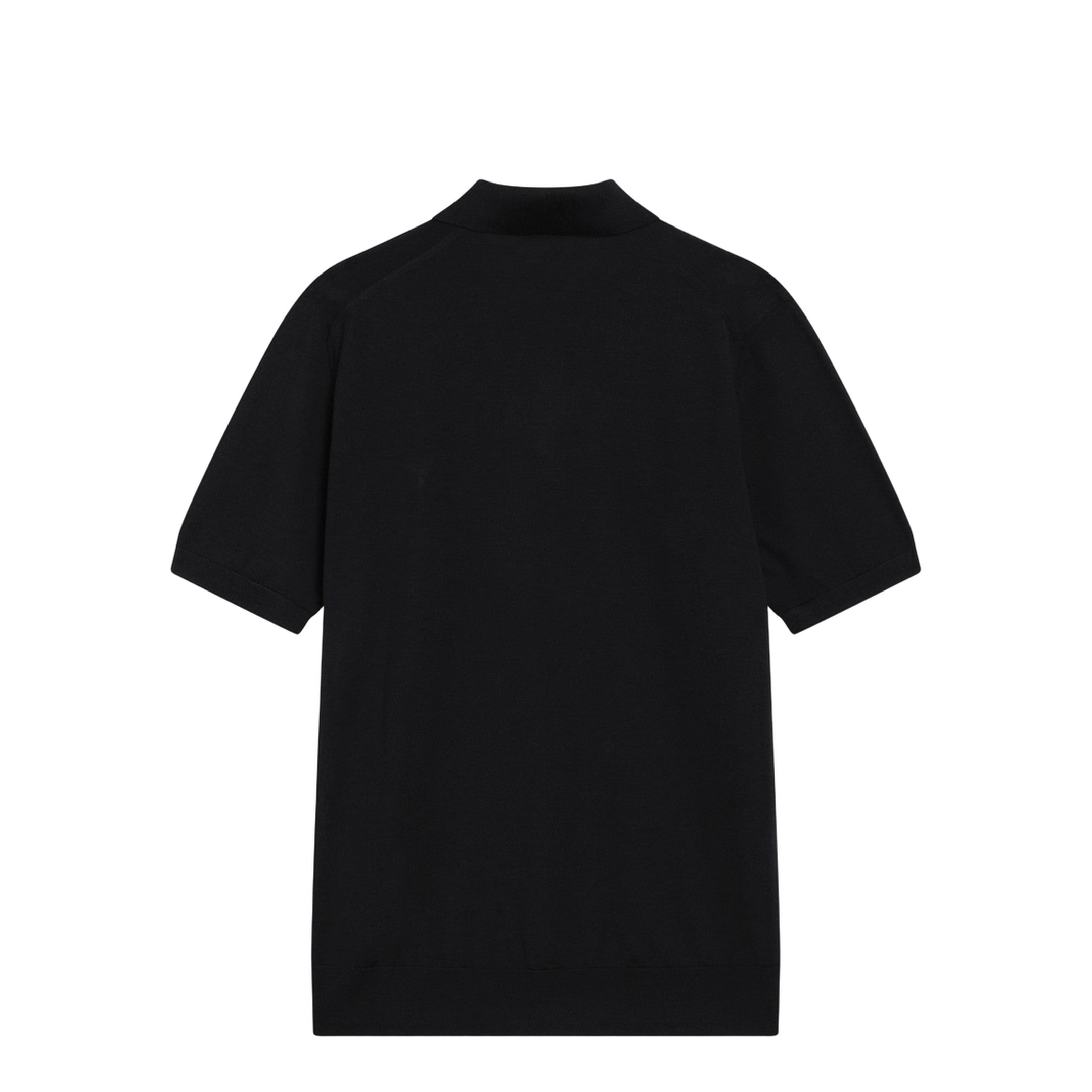 Blue Polo Shirt in Combed Wool - Image 2