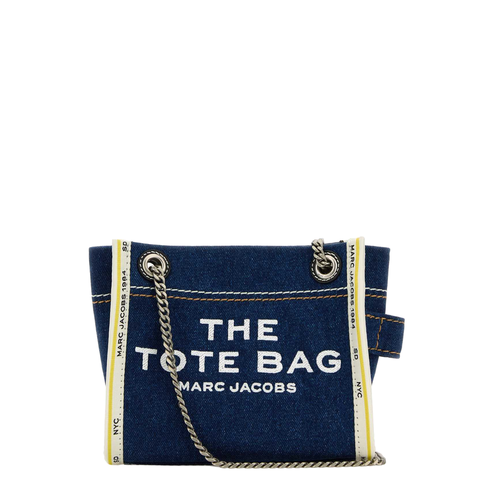 The Denim Chain Crossbody Tote Bag - Image 1