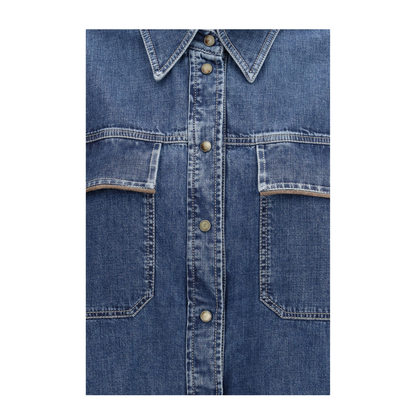 Denim Shirt with Jewel Details - Image 3