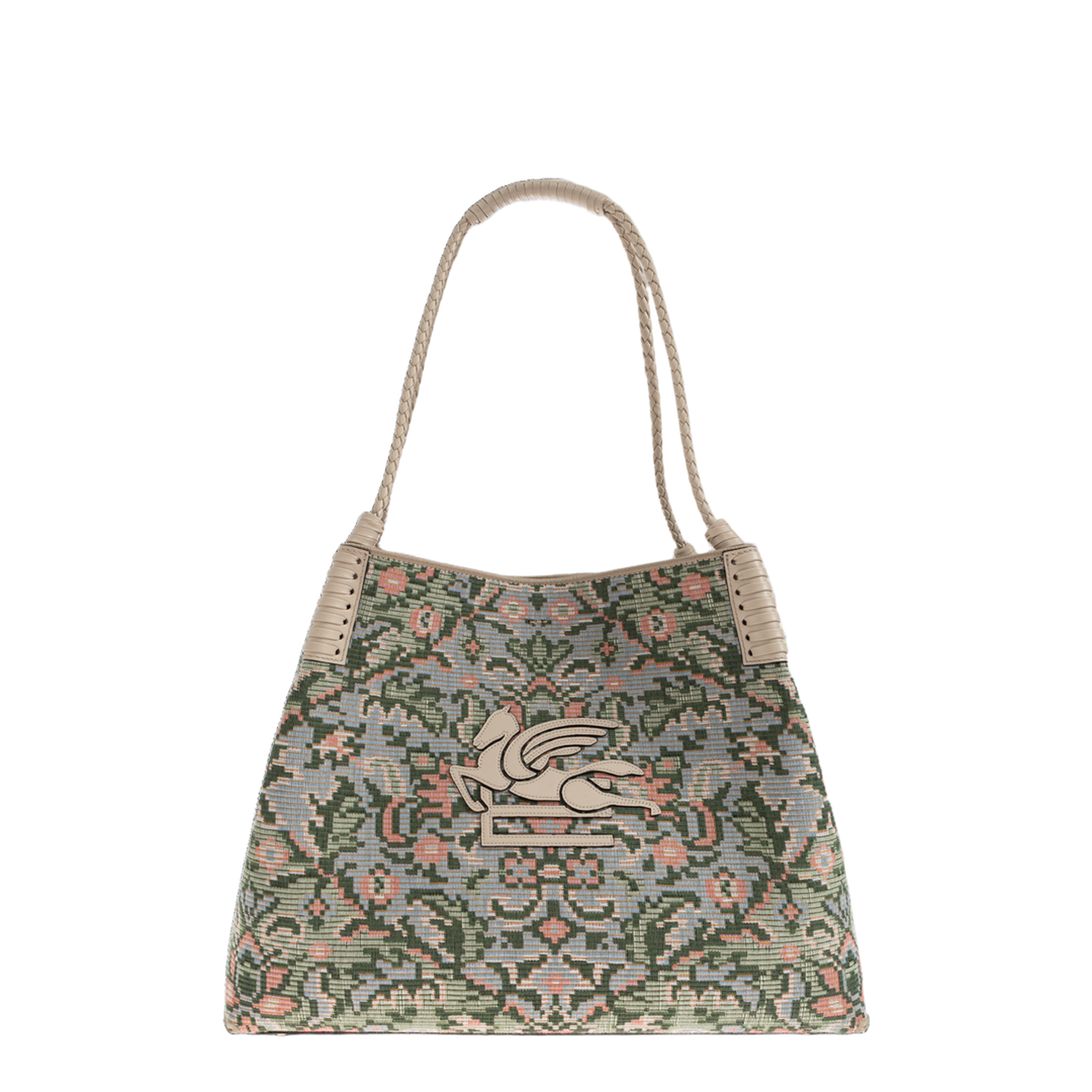 Libra Large Tapestry Jacquard Shopper Tote - Blue - Image 1