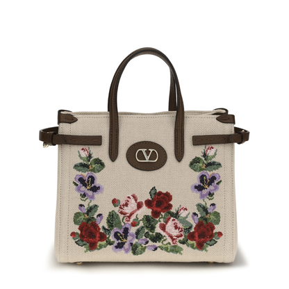 Antibes Mini Handbag in Embroidered Linen - Image 1