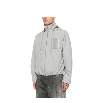 Hooded Jacket in Cotton Grey - Image 5