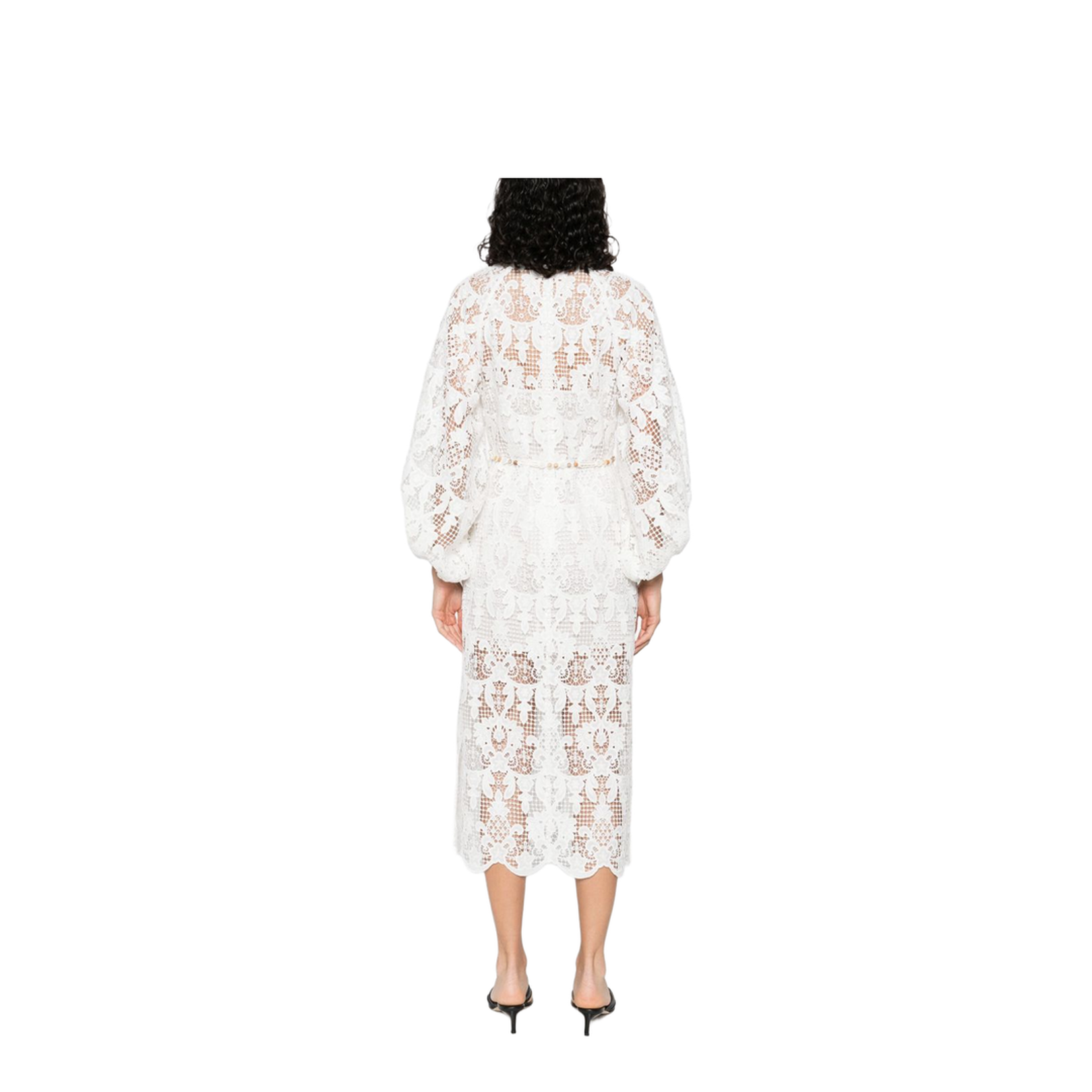 Coco Lace Midi Dress in White - Image 3
