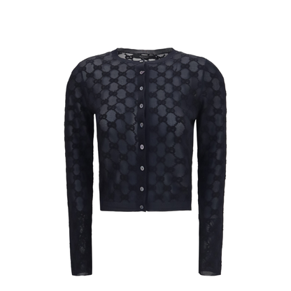 All-Over Viscose Crepe Cardigan - Image 1