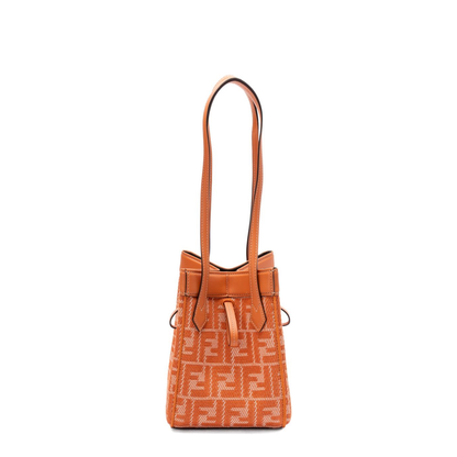 Origami Mini Denim Bucket Bags - Orange - Image 4