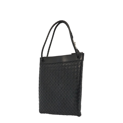 Andiamo Flat Leather Tote Bags - Black - Image 2