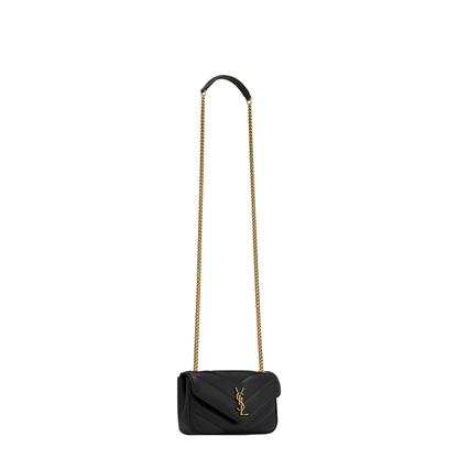 Loulou Mini Chain Bag in Black - Image 2