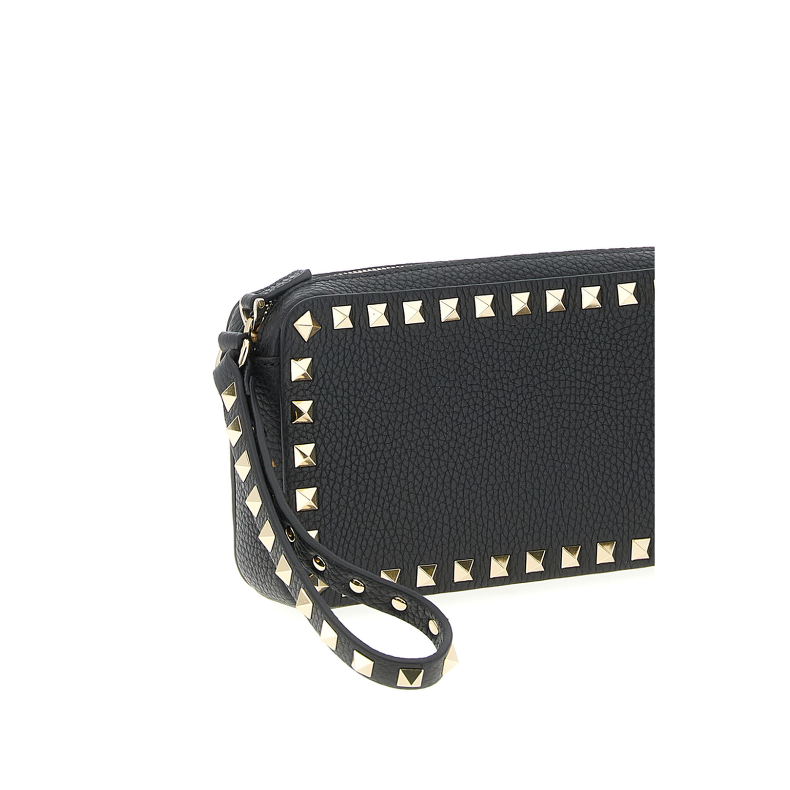 Rockstud Clutch Bag Leather Black - Image 3