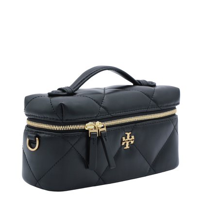 Kira Diamond Quilt Vanity Case - Black - Image 4