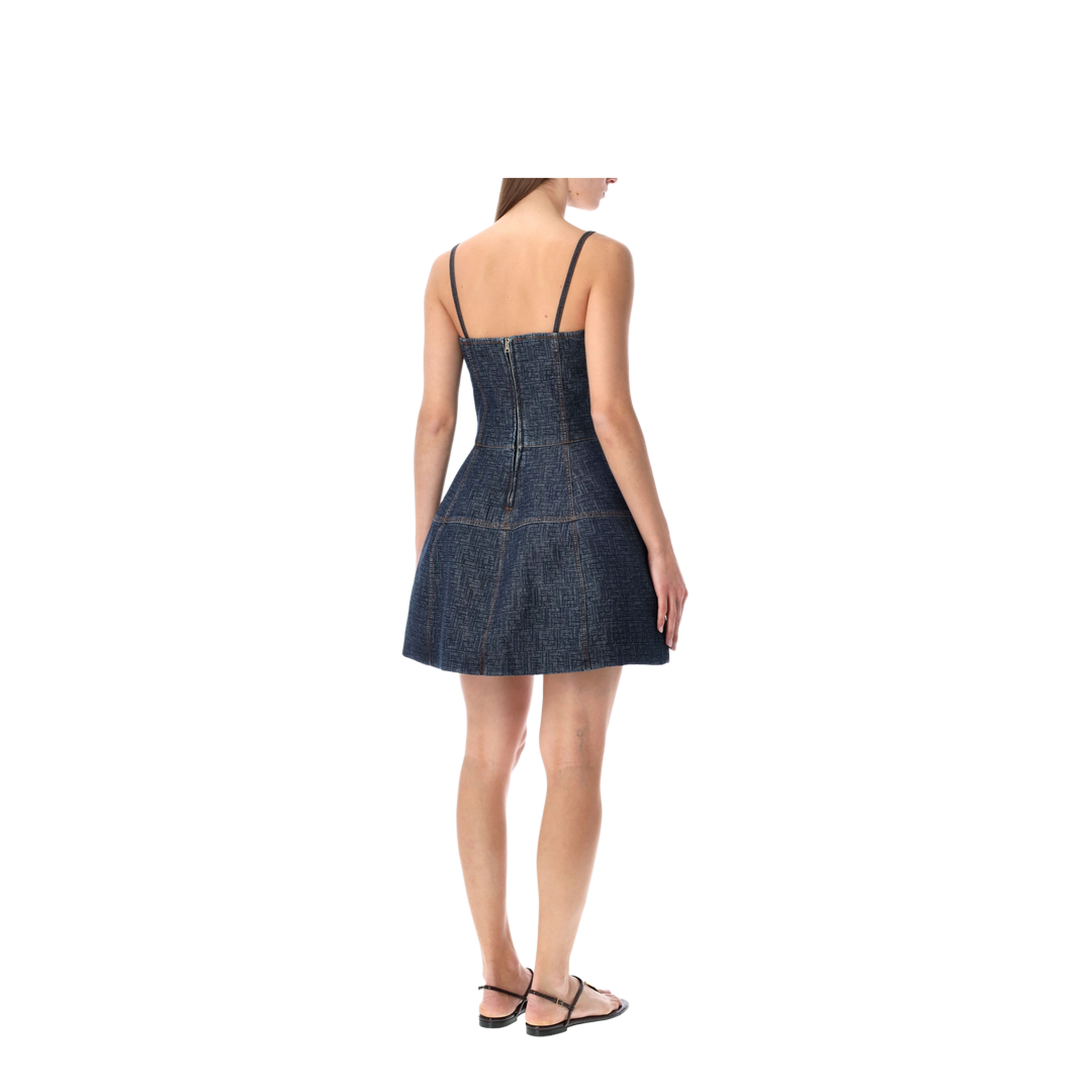 Dark Blue FF Denim Bustier Dress - Image 2