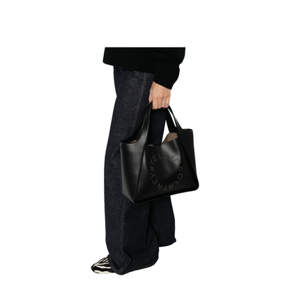 Logo Large Studded Tote Bag - Black - Image 2