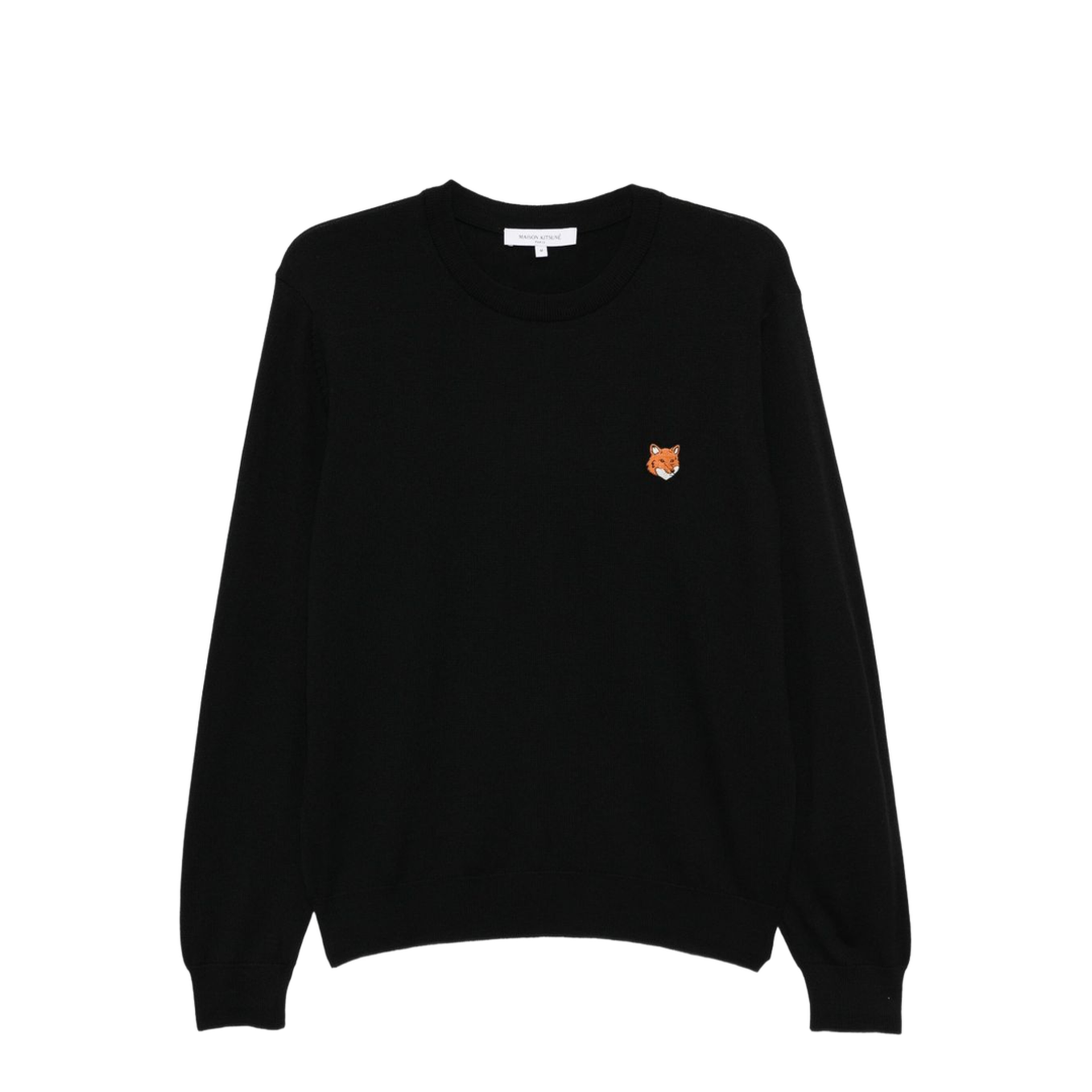 Fox Head Wool Crewneck Sweater - Black - Image 1