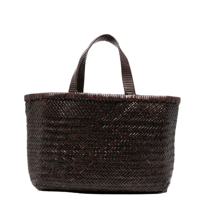 Sunset Medium Leather Tote - Dark Brown - Image 1