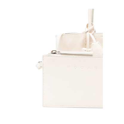 Address Mini Calf Leather Shopping Bag - Ivory - Image 4