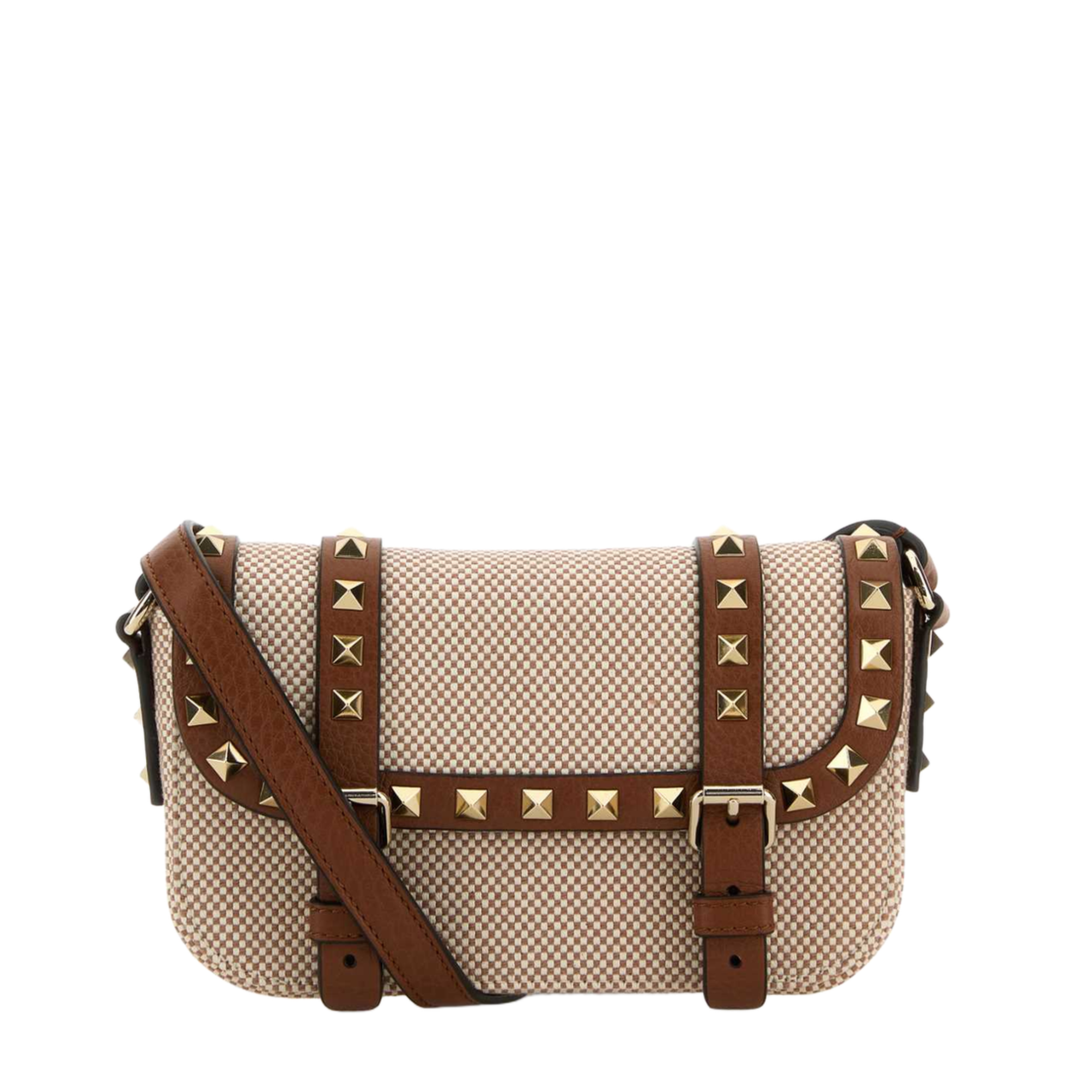 Two-Tone Canvas Rockstud Crossbody Bag - Image 1