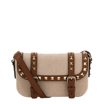 Two-Tone Canvas Rockstud Crossbody Bag - Image 1