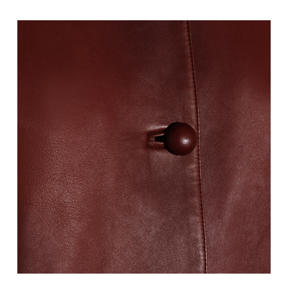 Short Burgundy Jacket in Plongé Nappa Leather - Image 8