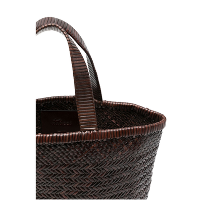 Sunset Medium Leather Tote - Dark Brown - Image 3