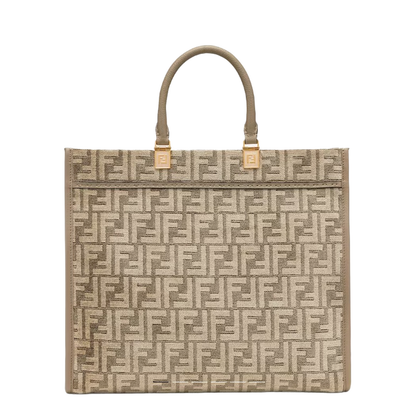 Sunshine Medium Canvas Shopper Bags - Beige - Image 1