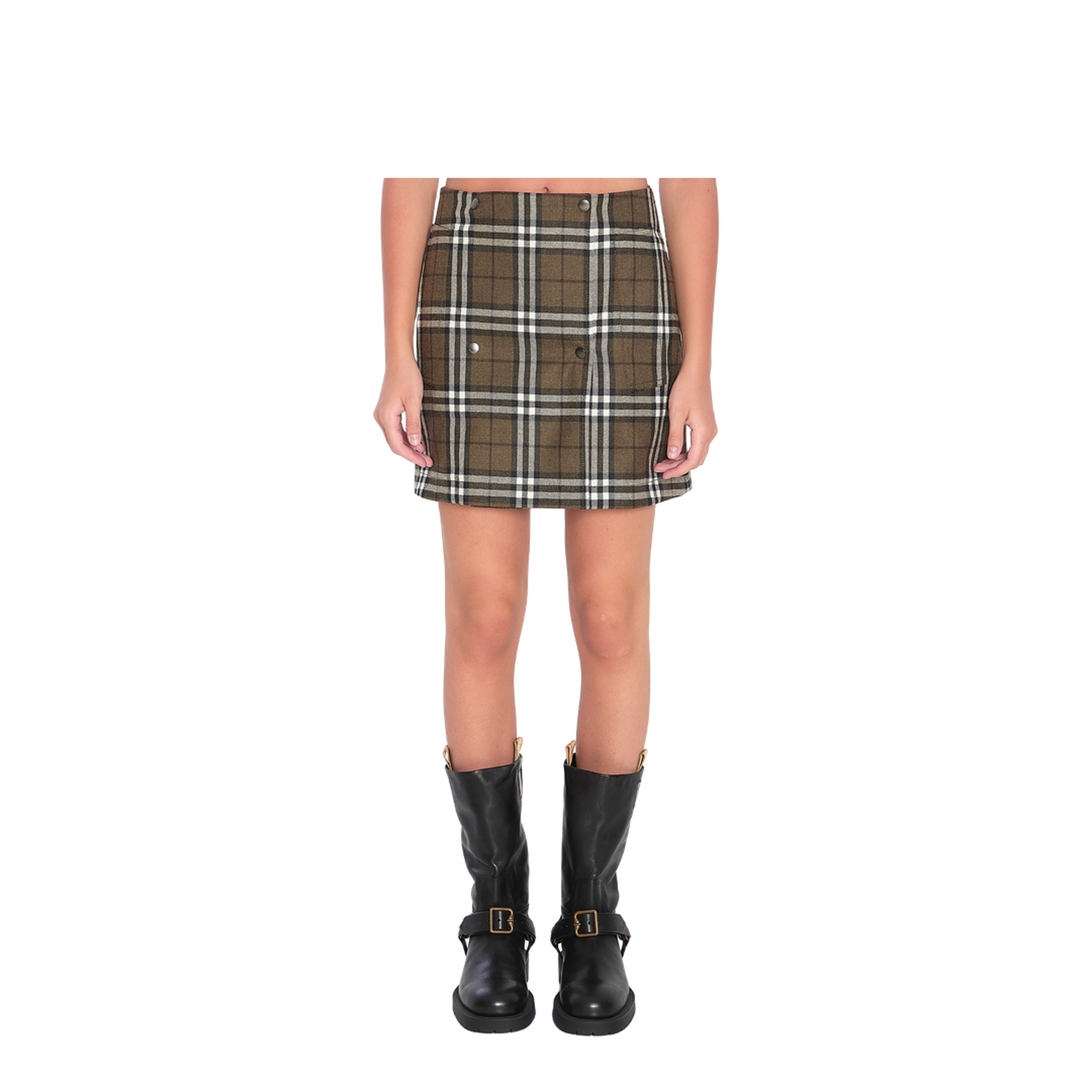 Green Check Miniskirt - Image 1